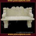 large antique hand carved white marble bench for outdoor decoration